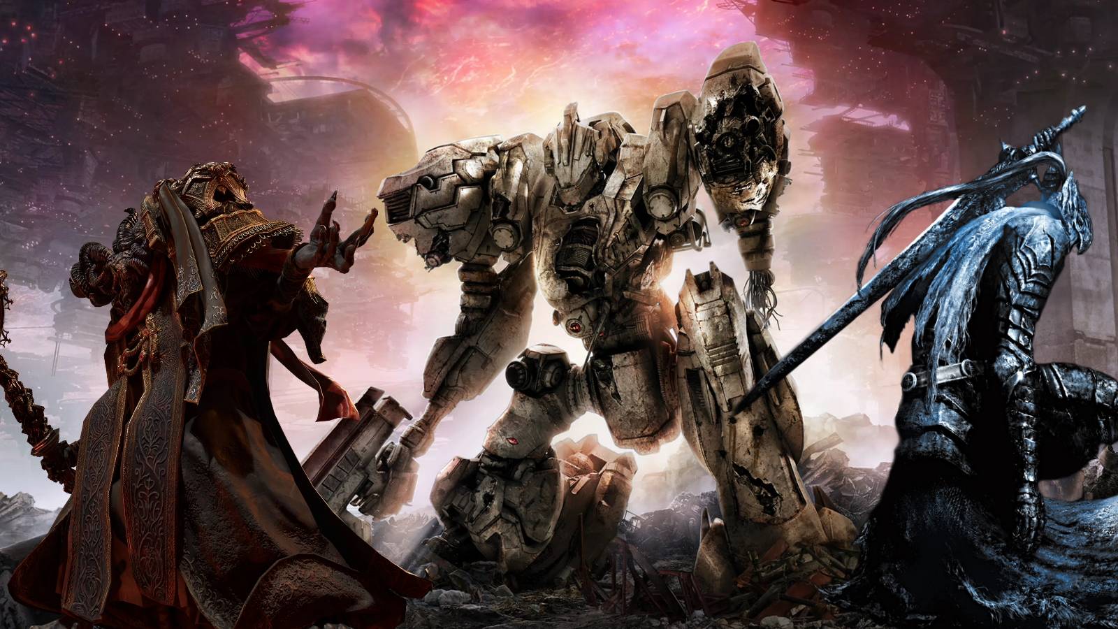 armored-core-6-key-art-fromsoftware-elden-ring-mohg-dark-souls-artorias