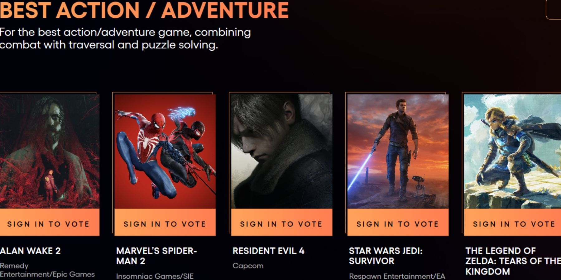 The Game Awards 2021: Best Action/Adventure Game Winner