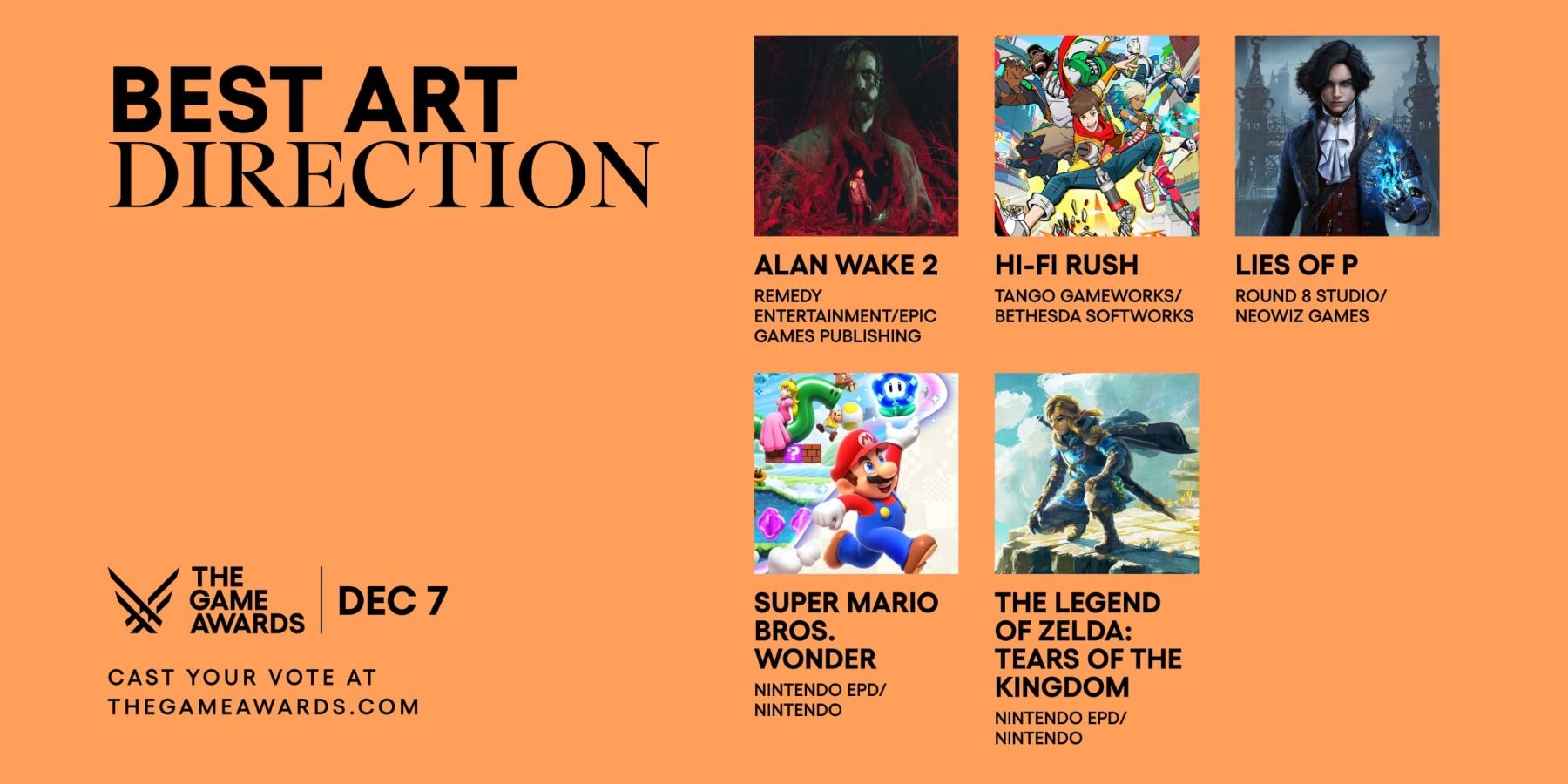 The Game Awards on X: With so many visually stunning games this year, it's  hard to pick a favorite! Who has your vote for Best Art Direction? Vote now  at  #TheGameAwards