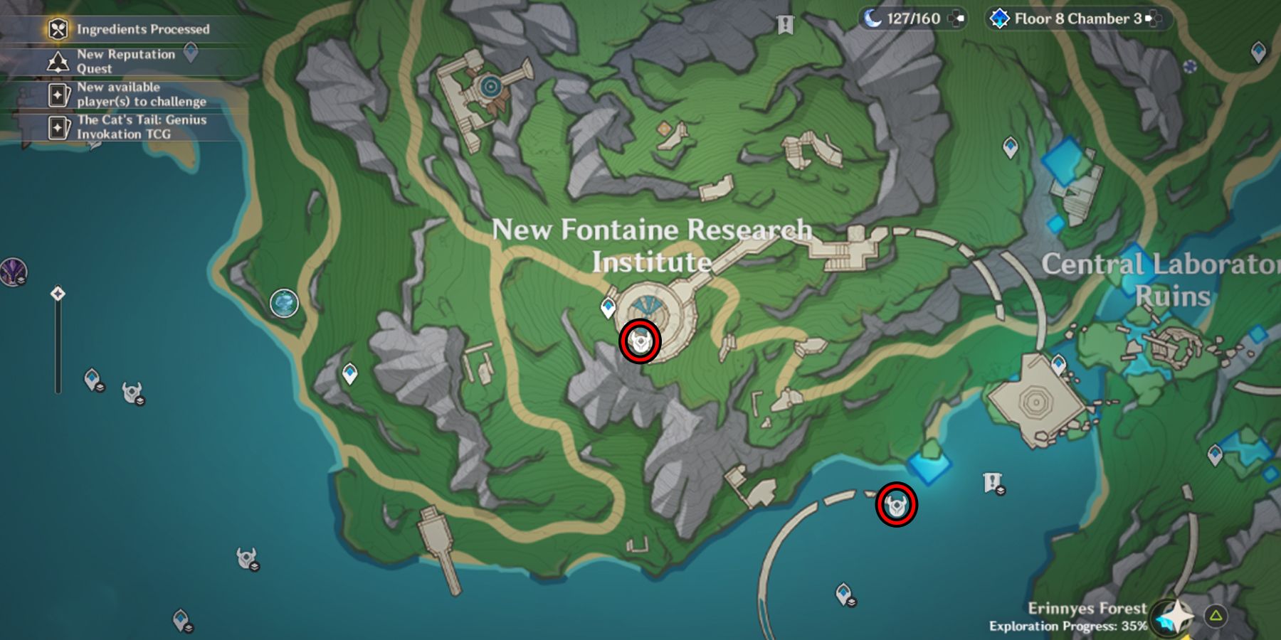 Genshin Impact: все локации сияющих спинкристаллов в Фонтейне