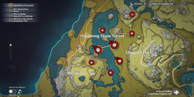 genshin impact qingxin flowers location in huaguang stone forest