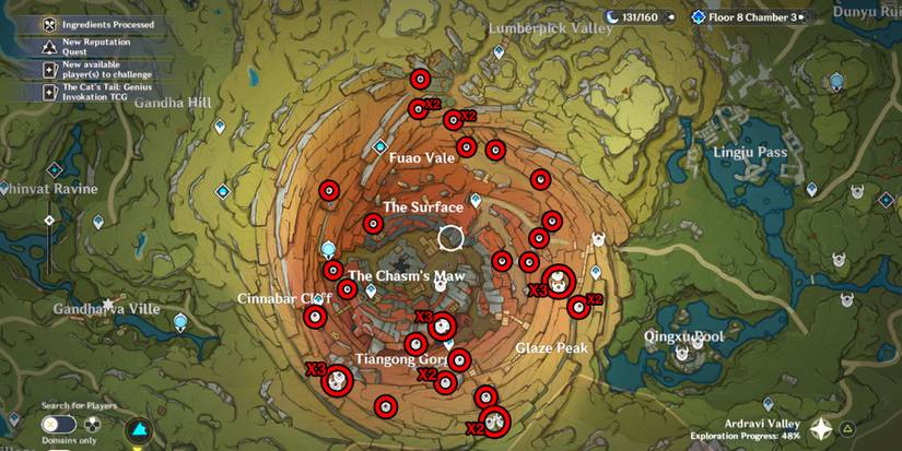 genshin impact qingxin flowers location in the chasm