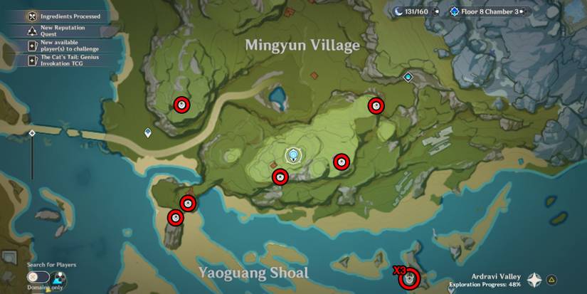 genshin impact qingxin flowers location in yaoguang shoal