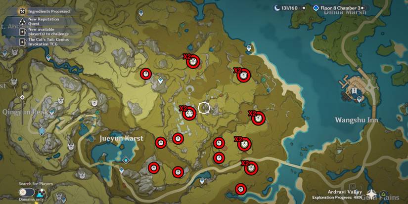 genshin impact qingxin flowers location north of cuijue slope