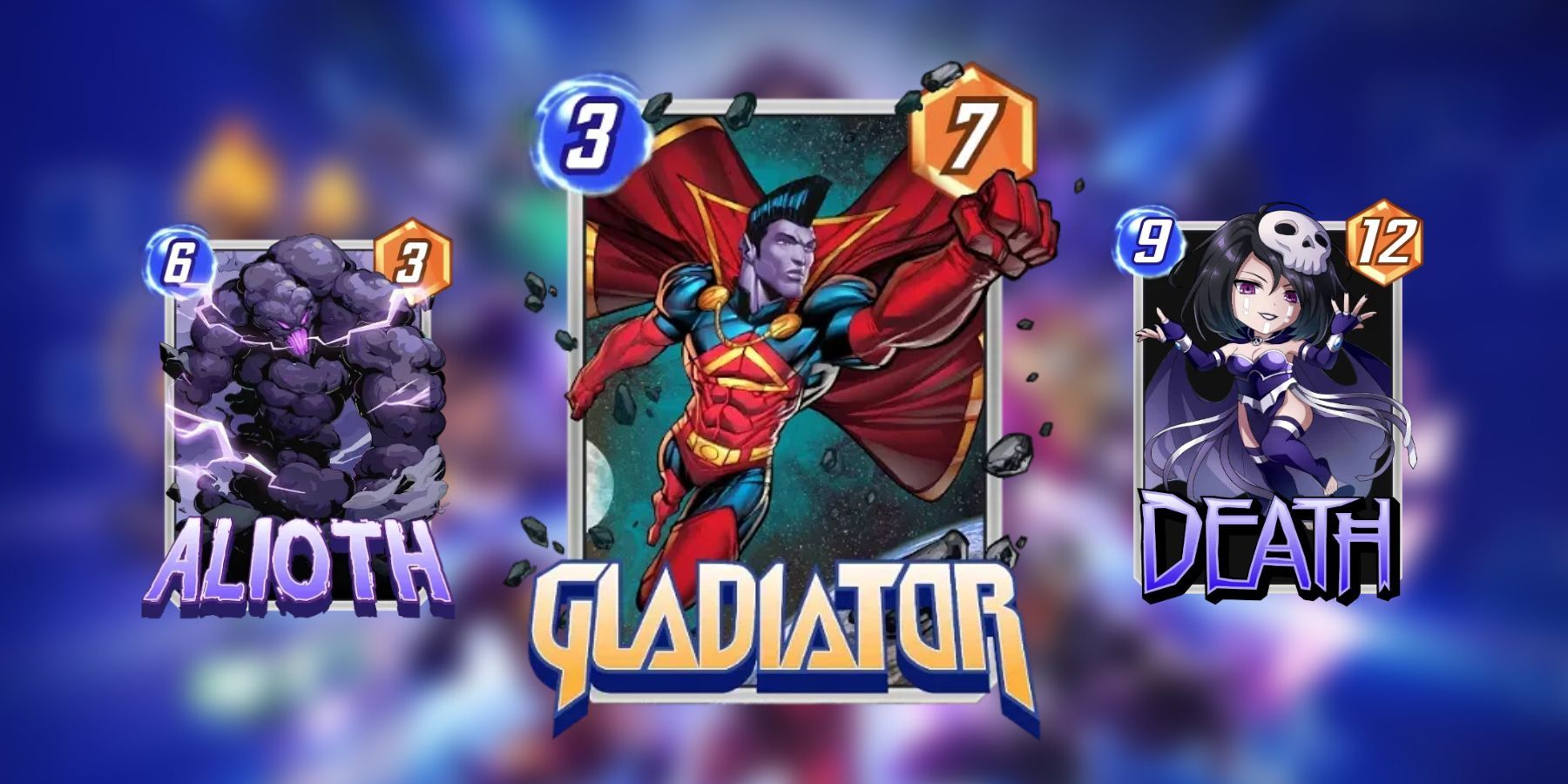 gladiator, alioth, and death in marvel snap.