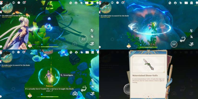 go underwater to search for the blade genshin impact