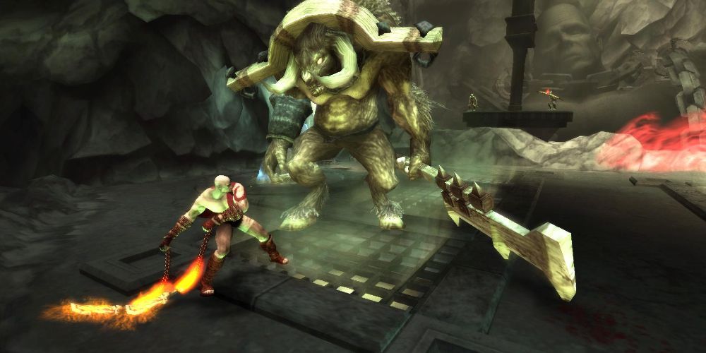 gameplay screenshot from god of war chains of olympus 