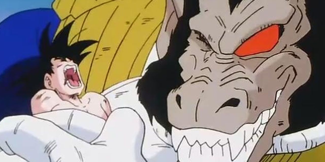Goku and Great Ape Vegeta in Dragon Ball Z