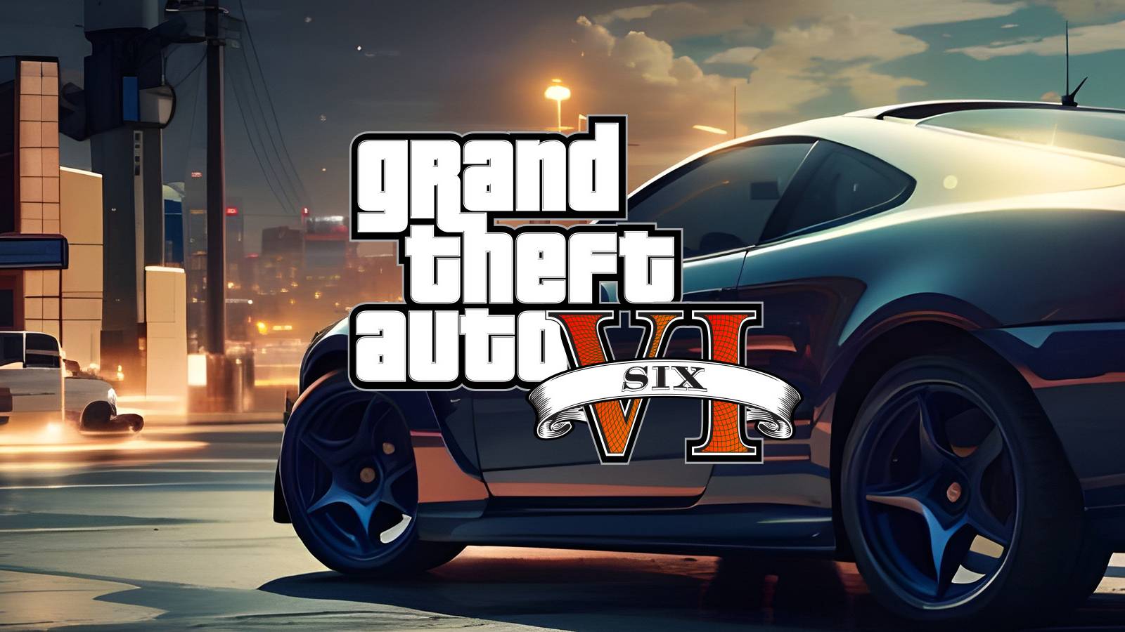 grand theft auto 6 logo and car