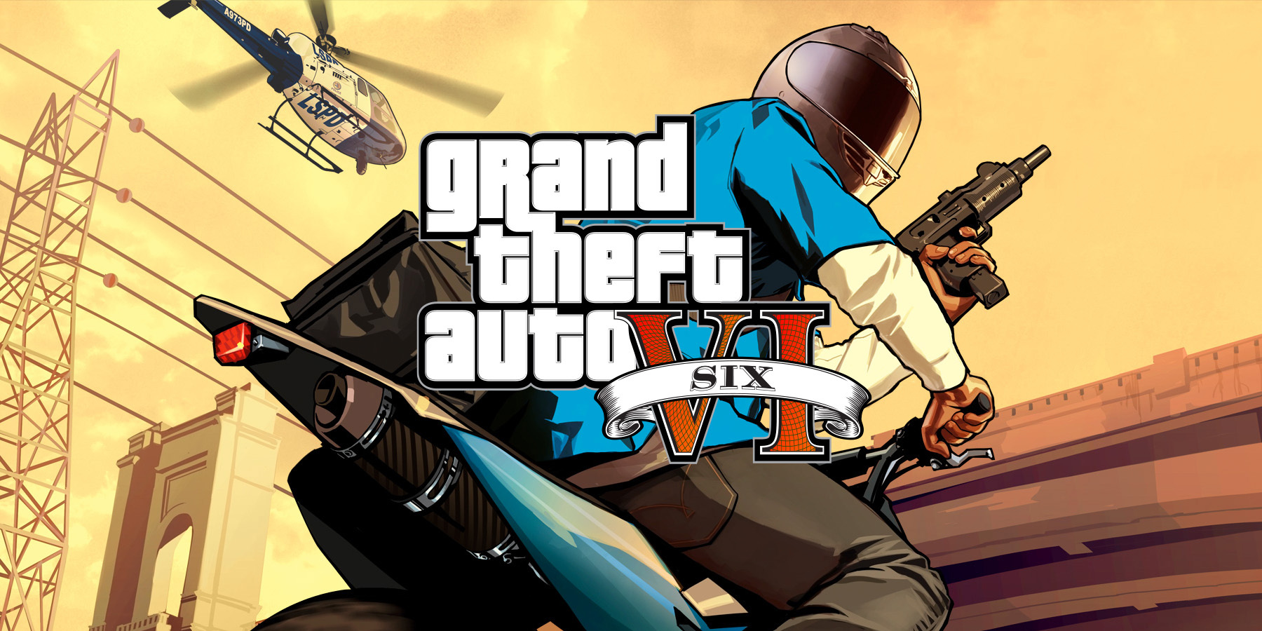 grand theft auto 6 logo and motorcycle