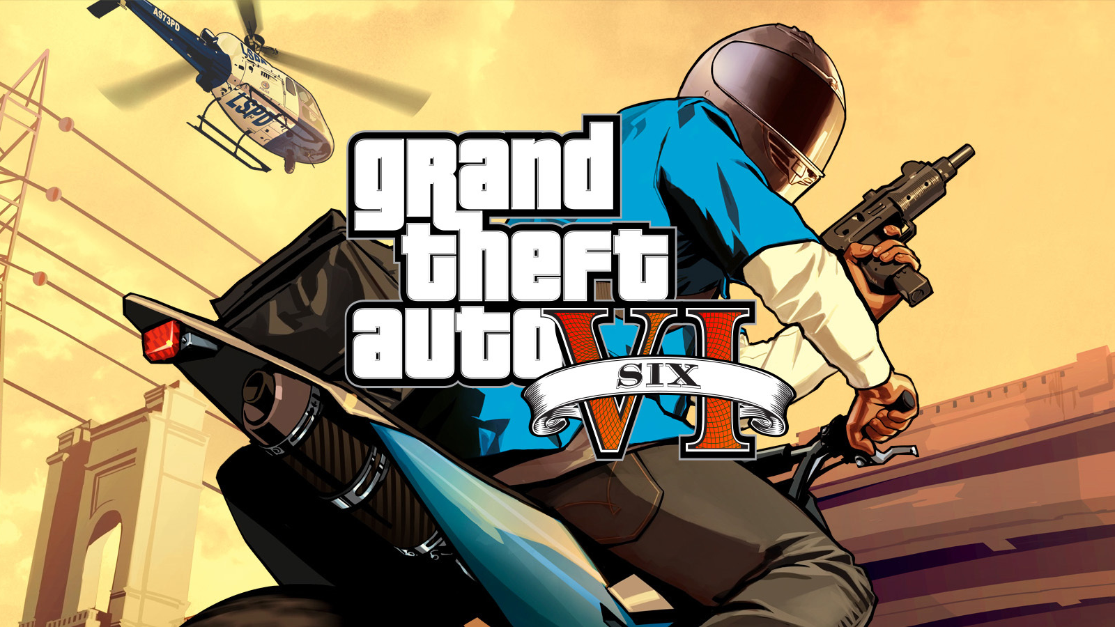 grand theft auto 6 logo and motorcycle