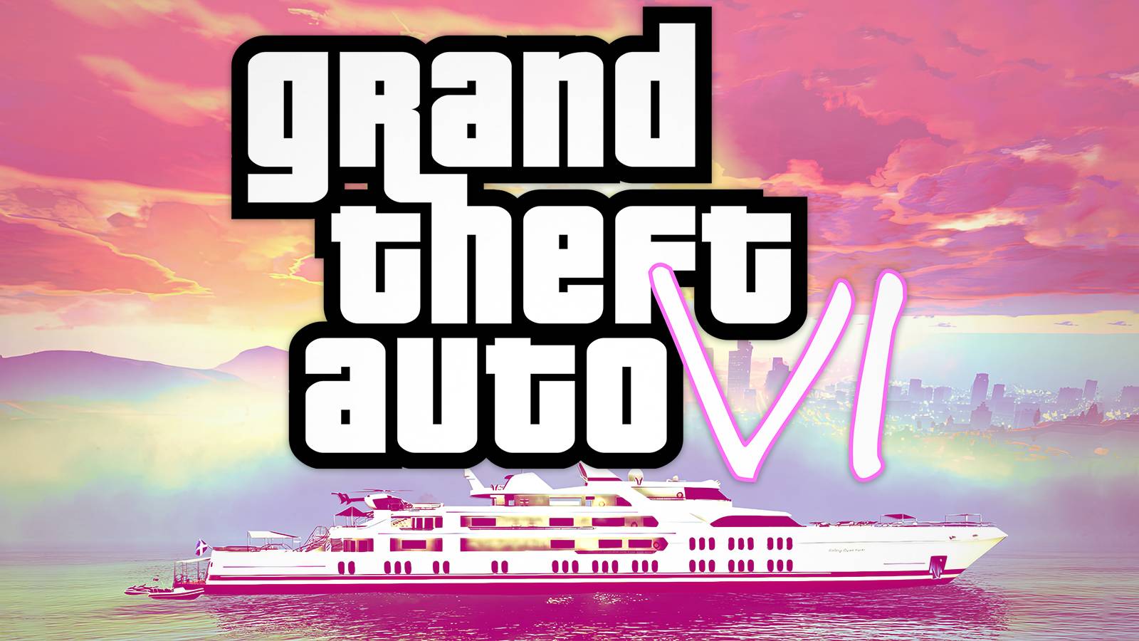 Grand Theft Auto VI GTA 6 mockup logo and A Superyacht Life GTA Online Contact Mission Artwork