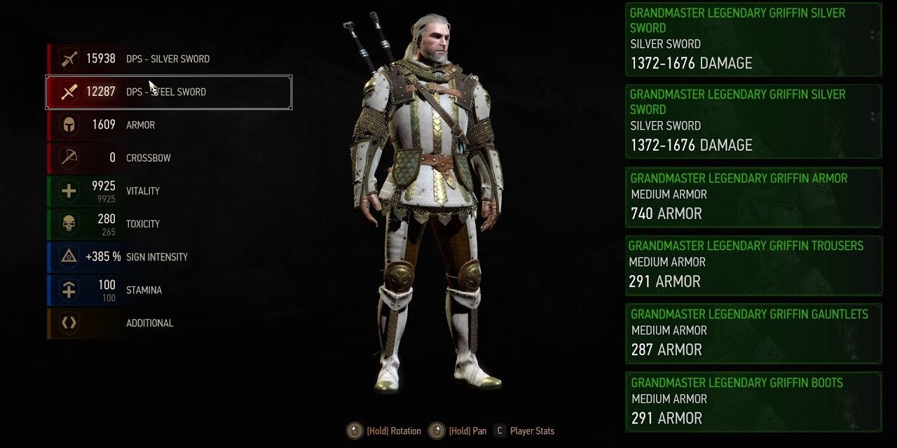 Grandmaster Legendary Griffin Gear in The Witcher 3