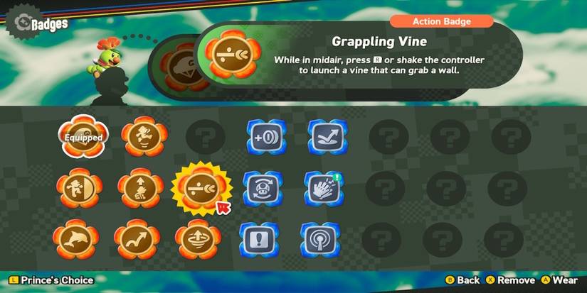 Grappling Vine Badge in Super Mario Bros. Wonder