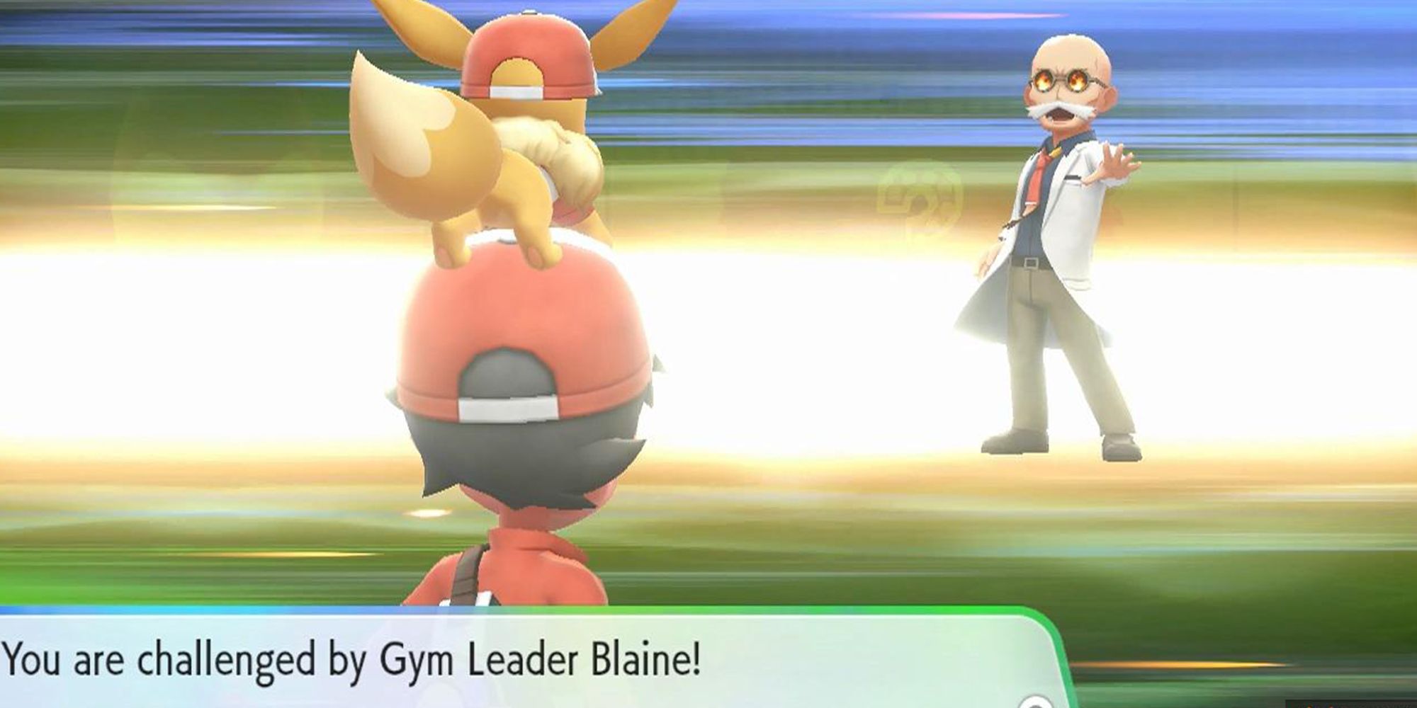 Blaine, líder de gimnasio en Pokémon Let's Go Eevee