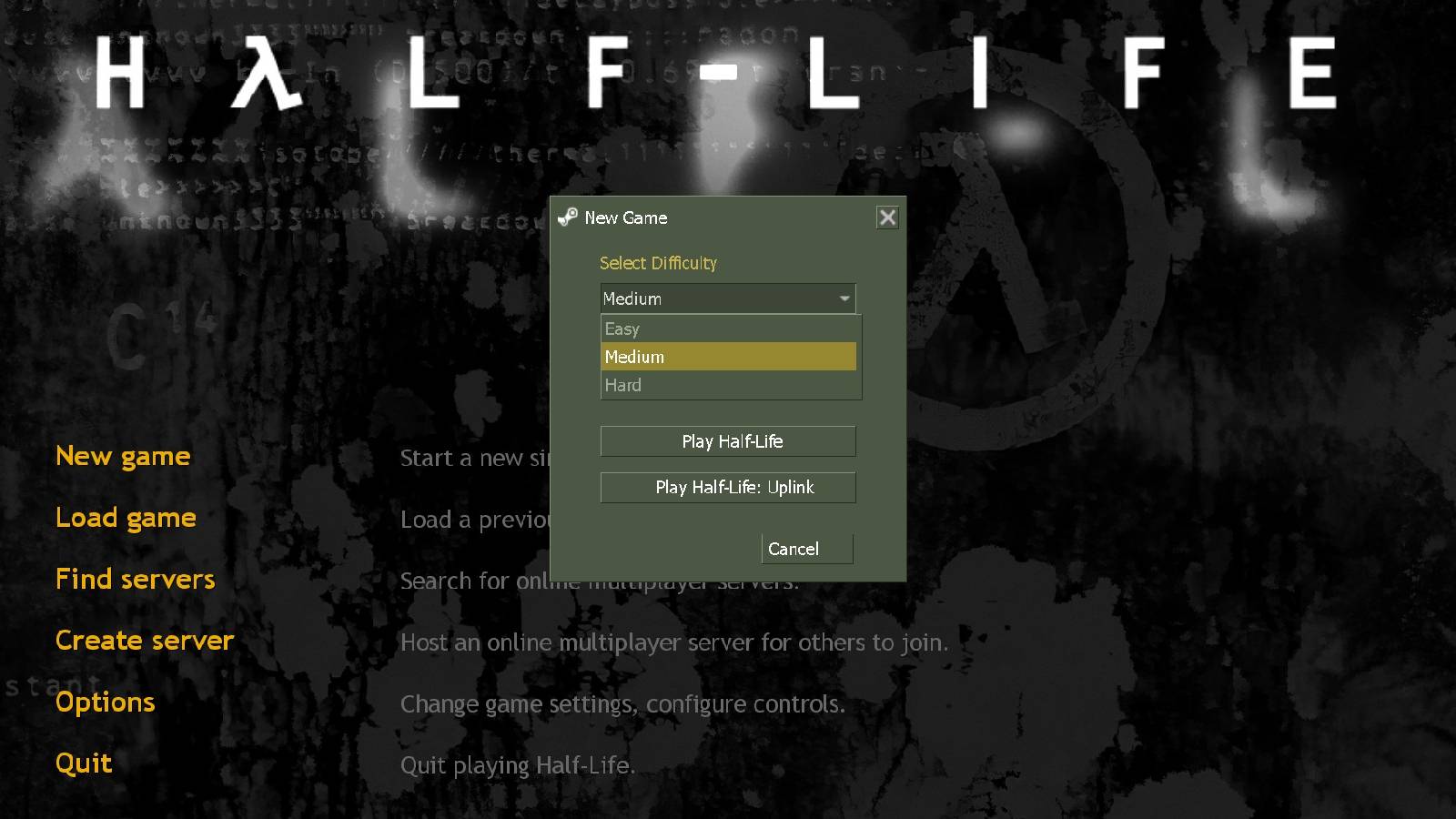 Half Life Difficulty