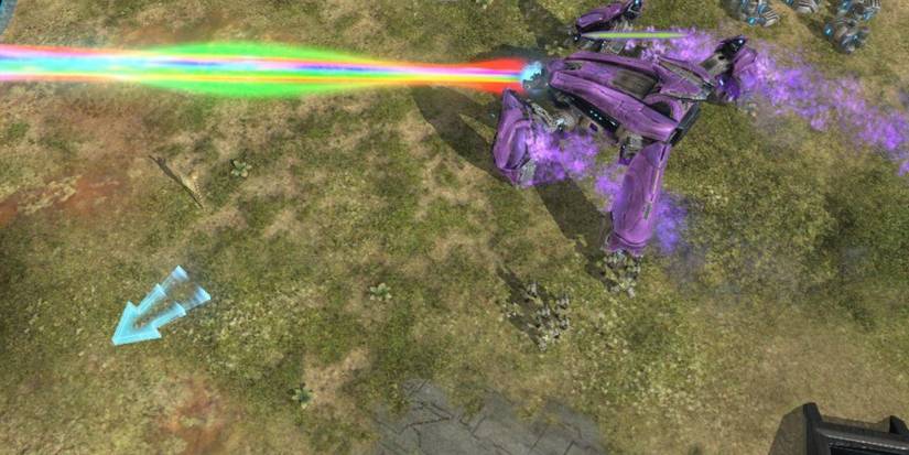 A Scarab firing a rainbow laser