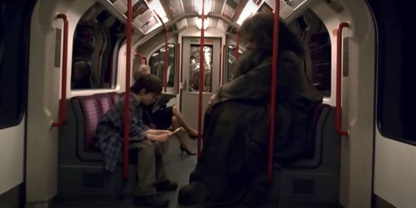 An Image of Harry Potter: Hagrid on London's Tube