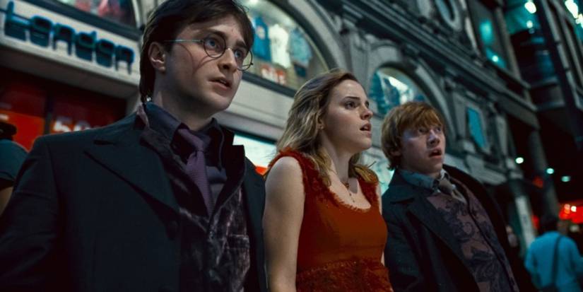 Harry Potter, Hermione, and Ron in London