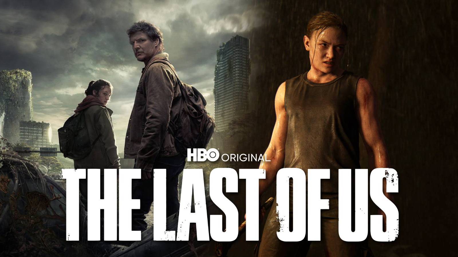 Pedro Pascal and Bella Ramsey as Joel and Ellie, respectively, on HBO's The Last of Us with Abby from the video game The Last of Us Part II