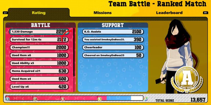 'A' Grade in My Hero Ultra Rumble