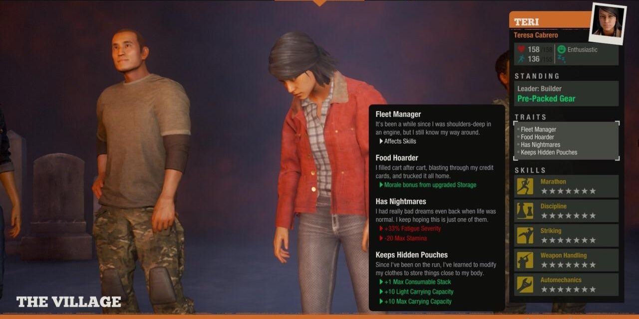 An image of player having several traits including the Keeps Hidden Pouches