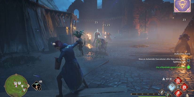 hogwarts legacy mandrake combat multiple enemies