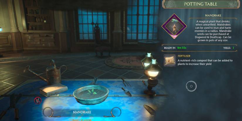 hogwarts legacy mandrake small potting table