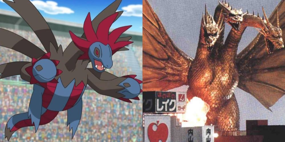 Comparison between the Pokémon Hydreigon, and the Kaiju King Ghidorah