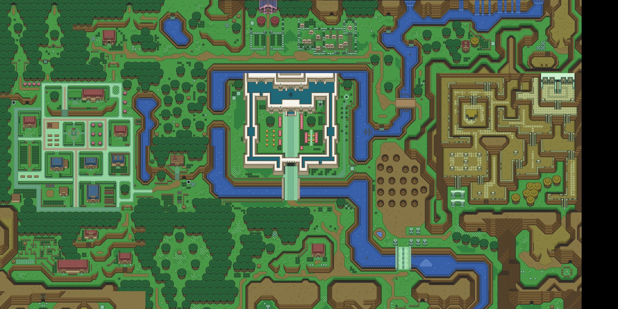 The overworld Light World map in A Link to the Past