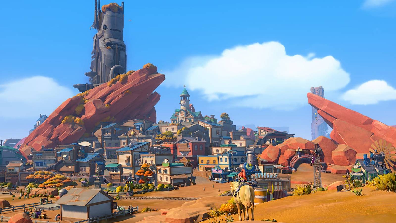 An overview of the town at My Time At Sandrock