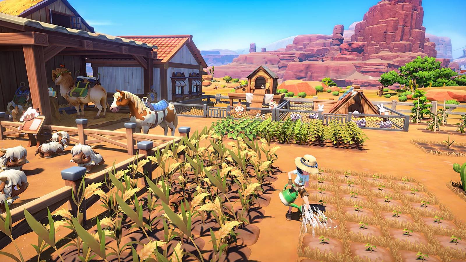 Caring for crops in My Time At Sandrock