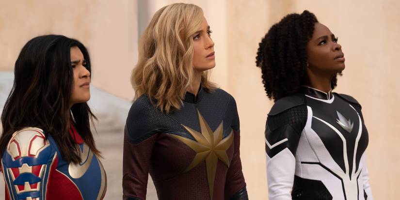 iman vellani, brie larson, and teyonah parris in the marvels Cropped