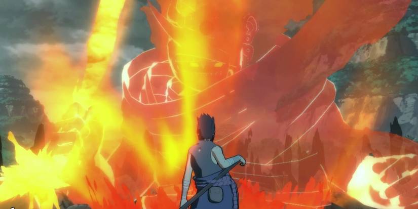 Sasuke fighting Itachi's Susano'o