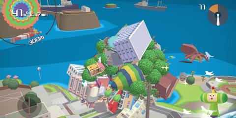 Katamari Damacy - The Prince rolling up tons of items with the Katamari