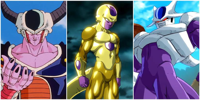 King Cold in Dragon Ball Z, Frieza in Dragon Ball Super, and Cooler in FighterZ