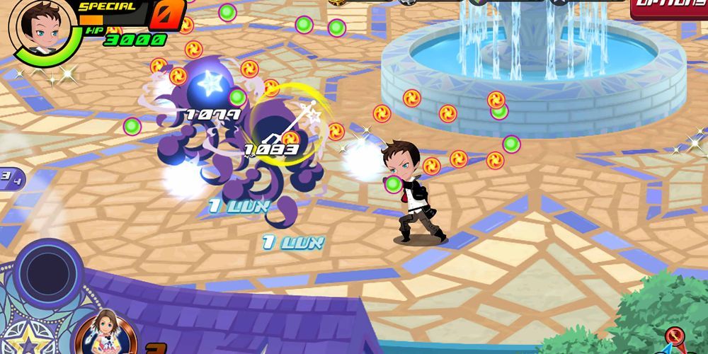 Gameplay of the combat with Medals in Kingdom Hearts Union X Dark Road