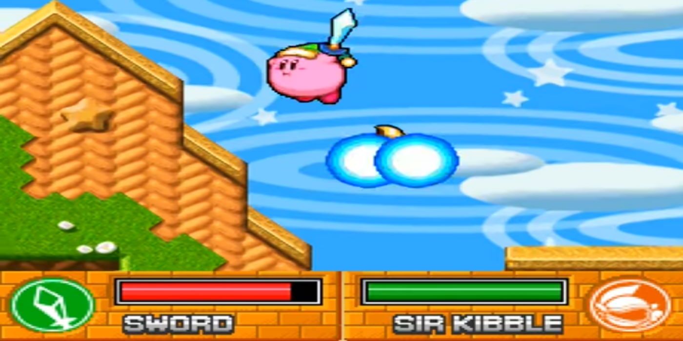 Kirby Super Star Ultra - Sword Kirby Floating and dodging enemies