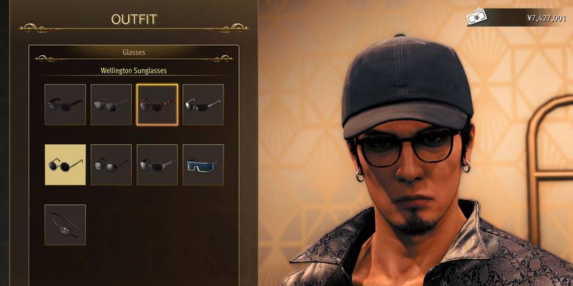 Glasses tab at the Boutique in Like a Dragon Gaiden.