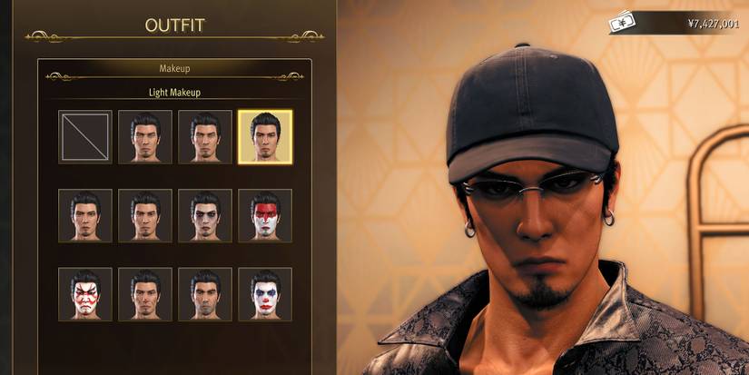 Makeup tab at the Boutique in Like a Dragon Gaiden.