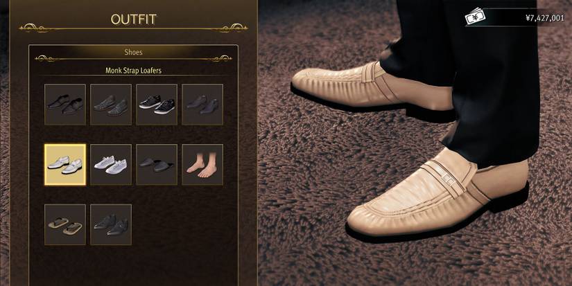 Shoes tab at the Boutique in Like a Dragon Gaiden.