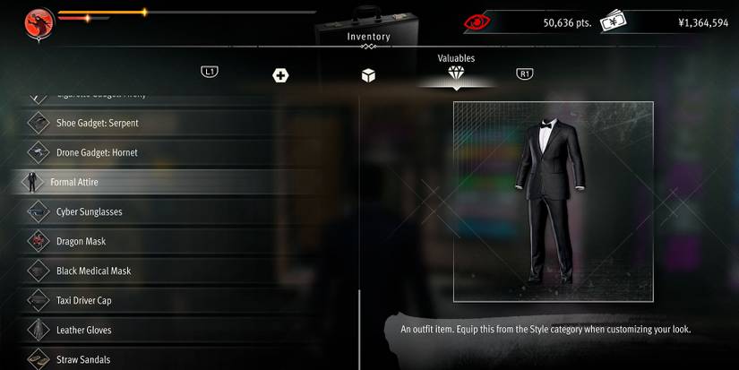 Formal Attire in Like a Dragon Gaiden.