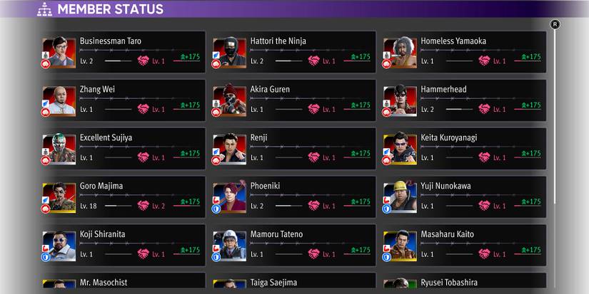 Raising bond with Joryu Clan in Like a Dragon Gaiden.