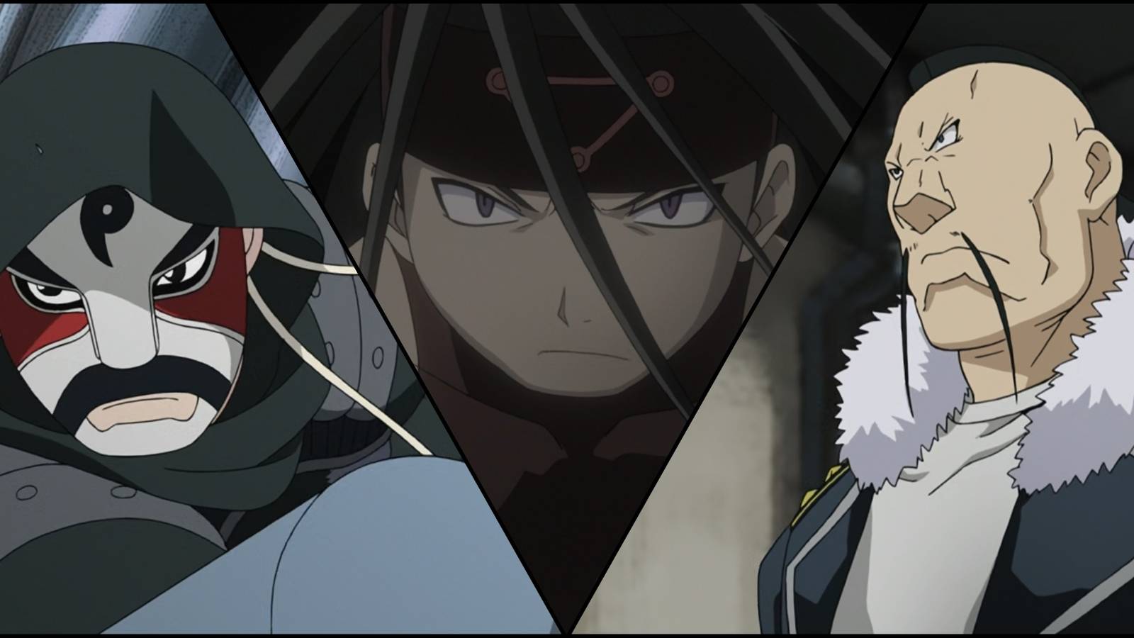 Lan Fan, Envy, and Captain Buccaneer in FMAB