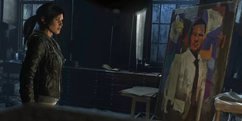 Lara Croft and Ricard Croft Painting in Rise of the tomb Raider