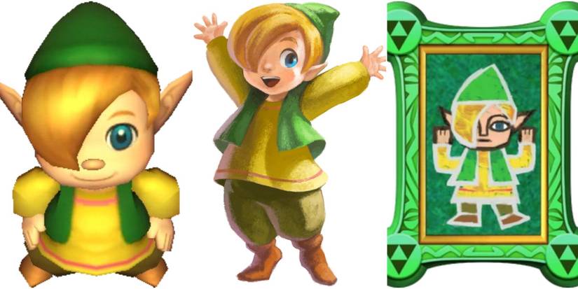 Link Between Worlds' Gulley in his sprite, art and painting form (a young blonde boy with a green hat and wasitcoat)