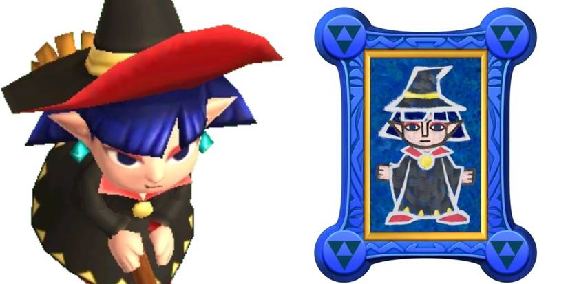 Link Between Worlds' Irene in her sprite form and in her painting form