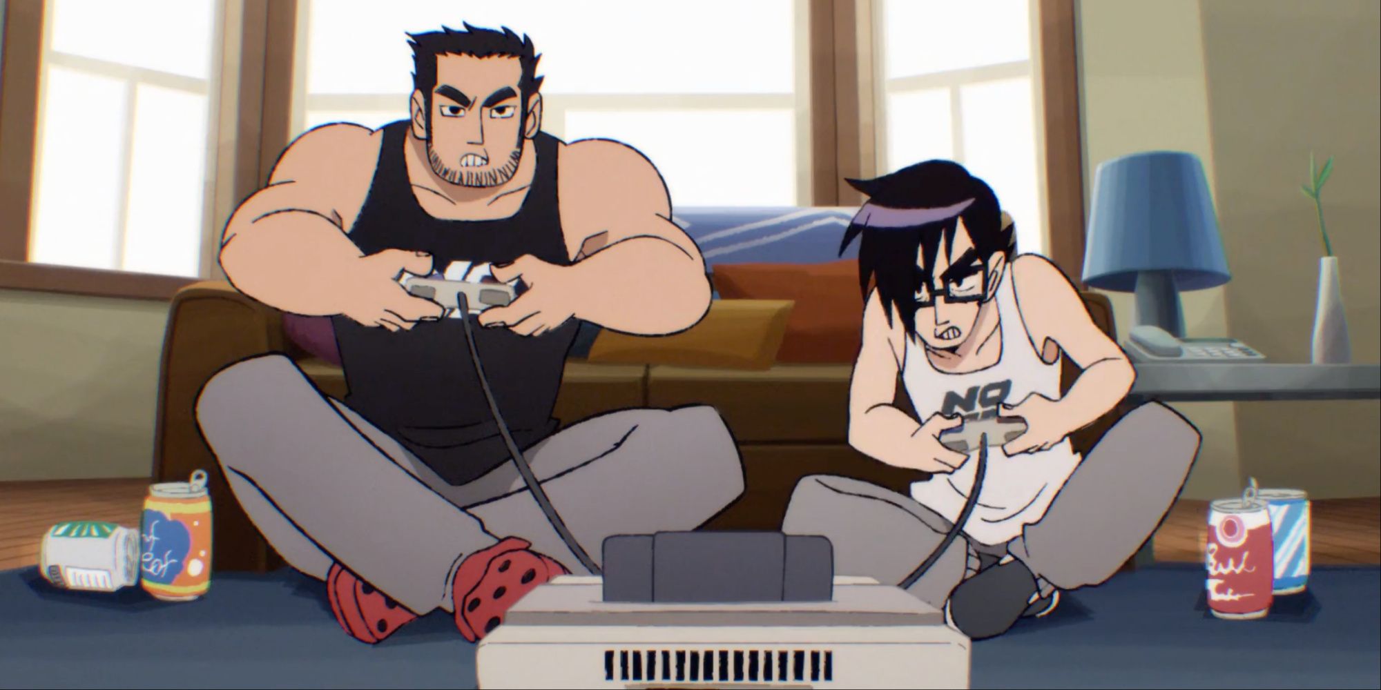 Lucas and Gordon playing SNES in Scott Pilgrim Takes Off