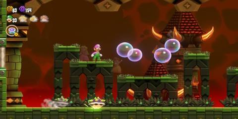 Luigi fighting Bowser Jr. in Super Mario Bros. Wonder