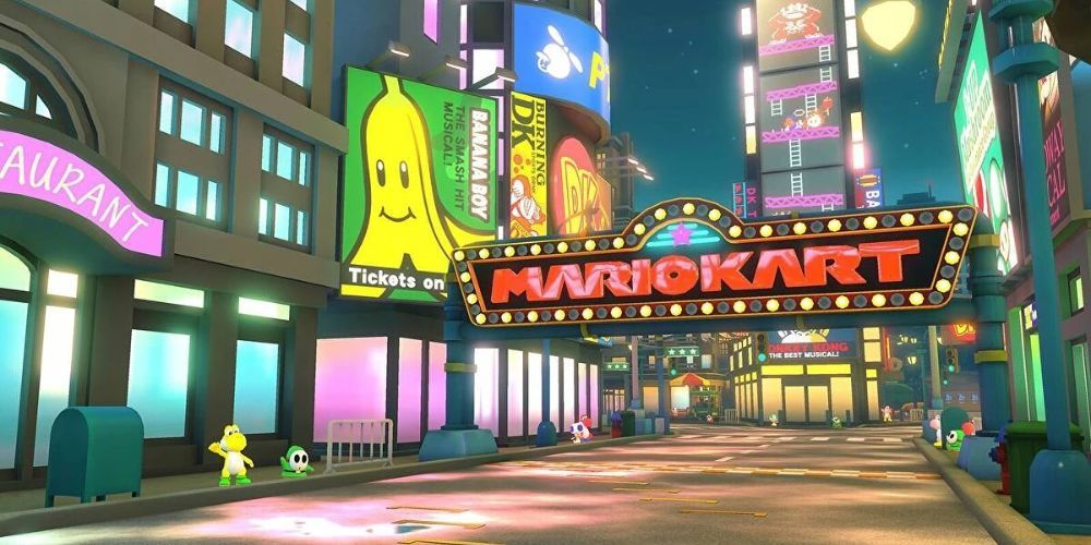 Gameplay screenshot from mario kart 8 new york minute 